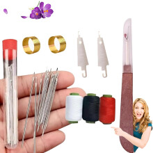 37PCS Sewing Tool Set with 25 Steel Needles, Thread Ripper, Threaders & 6 Threads – Portable Hand Repair Kit