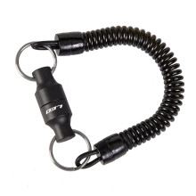 Magnetic fly fishing net release holder with carabiner and