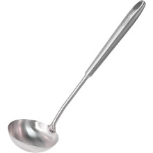 Rustproof 304 Stainless Steel Soup Ladle, Heat-Resistant, Vacuum-Ergonomic Round Handle, 13.7" Cooking Spoon