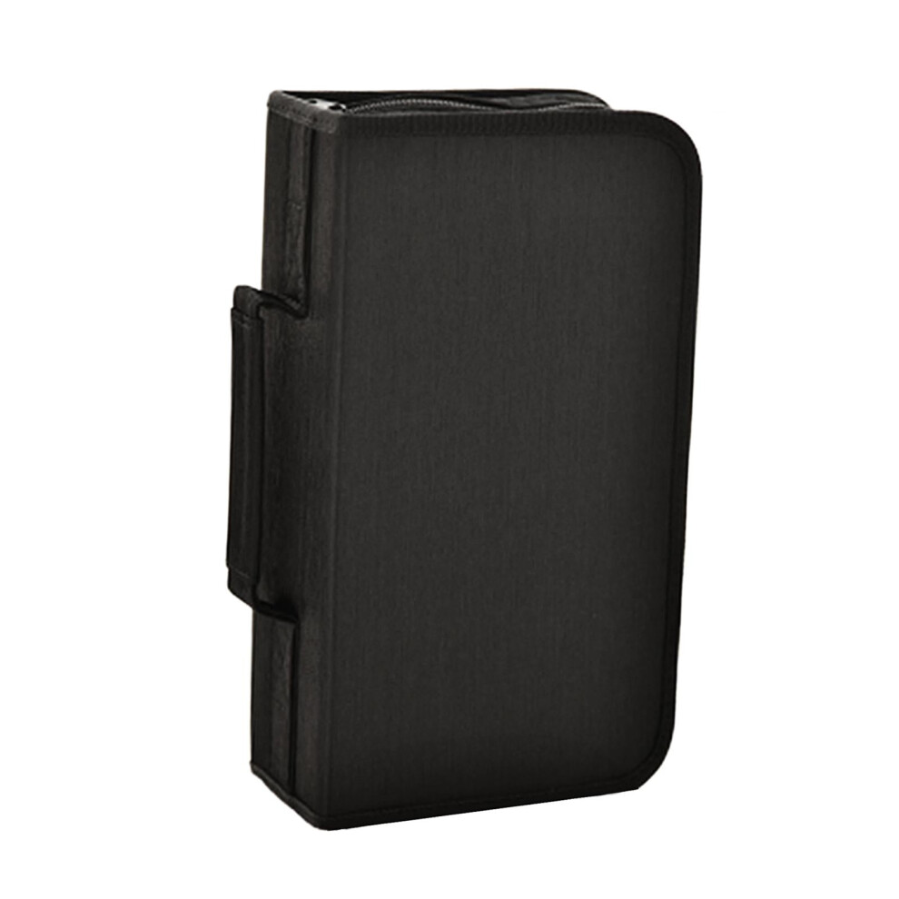 Cd Case Dvd Case Holder 128 Capacity Booklet With Handle Trendy Sleeves Portable Black 9027700545335