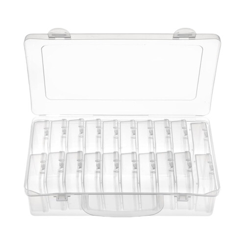 Plastic Craft Organizer Box Stackable with Multiple Slots