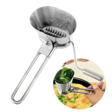 Versatile stainless steel manual herb chopper for kitchen use - ideal for chopping cilantro and other herbs