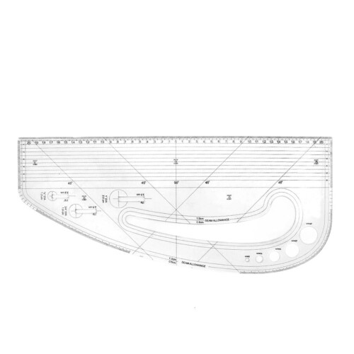 Sewing ruler acrylic pattern making ruler with 5 button