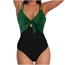 Women's monokini swimsuit hollow-out twist front one piece