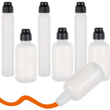 6Pcs Plastic Empty Marker Bottles, 2 Styles, Refillable Art Paint Dabbers, White, 35–40ml, 2.4–3.89.6–14.5cm, 3pcs/style