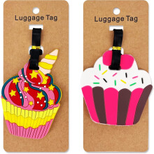 Cute silicone luggage tags for suitcases 2-pack
