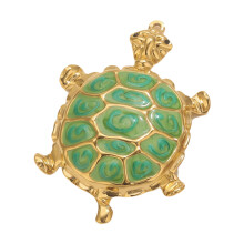 Turtle Pendant Necklace Charm Stainless Steel Resin 1pc