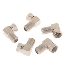 5 pcs F type right angle 90 degree coaxial cable TV adapter connector RG6 RG59