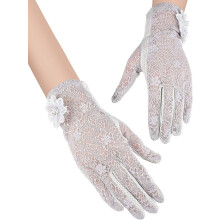 Women's Touch Screen Lace Gloves Floral Short