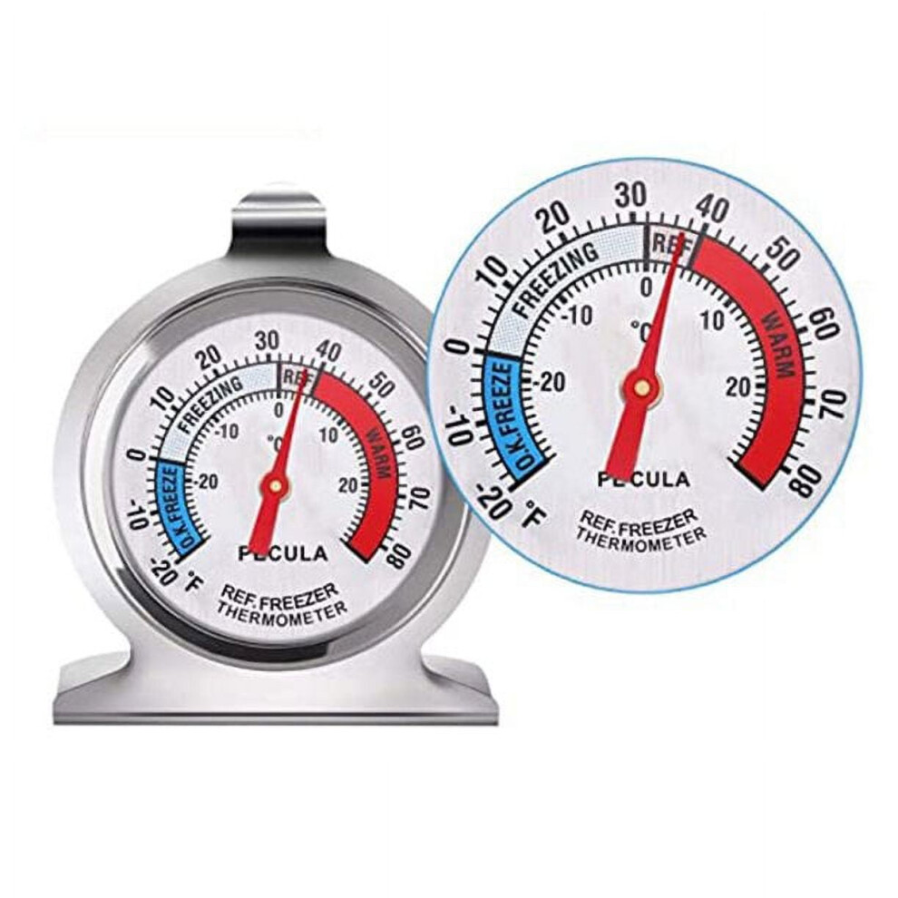 Refrigerator Thermometer, 30-30C/20-80F, Classic Fridge Thermometer Large Dial With Red Indicator Thermometer For Freezer Refrigerator Cooler 9027700084179