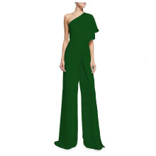 One Shoulder Jumpsuits for Women Dressy Evening Cocktail Party Wedding Guest Plus Size Belted Romper