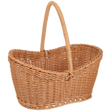 Woven Crafts Basket Plastic Rattan Egg Collecting Picnickers Family Picnics 1Pack