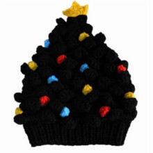 Bonnet tricoté unisexe chaud d'hiver avec sapin de Noël