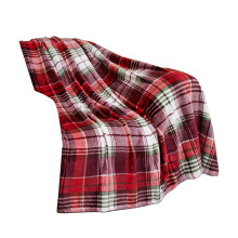 27.5539.37in Christmas Flannel Blanket Throw, Red Plaid Soft Blankets for Sofa, Bed