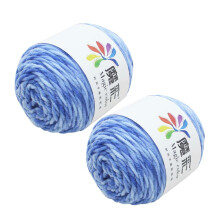 2pcs 5 Strands Rainbow Cotton Crochet Yarn, DIY Sweater and Scarf Making Wool Thread for Knitting and Craft - Soft Chunky Yarn, E
