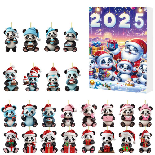 Calendrier de l'Avent Panda en acrylique 24 jours