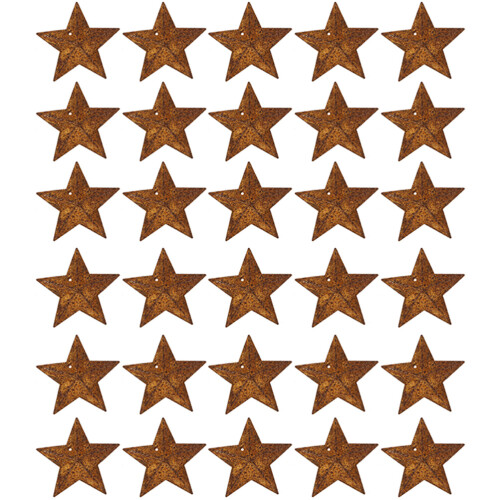 30 Stuks Roestig Pentagram Kerstboomhanger Ijzer 2