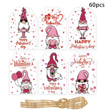 2D60-Pezzi Ornamenti regalo a tema San Valentino, Etichette e cartellini per decorazioni per feste, Materiale cartaceo sicuro per confezioni regalo e