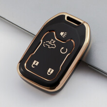 Conjunto de 2 capas para chave de carro com borda dourada para Yukon Sierra.