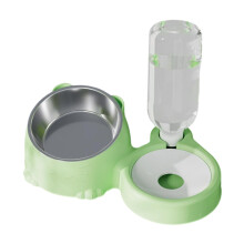 Comedero dispensador de agua desmontable de acero inoxidable para gatos, ideal para alimentar a perros pequeños, cachorros y conejos.