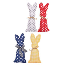 Coelhinhos de Páscoa de tecido rústico, cores sortidas, algodão, 4 peças