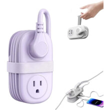 Stáisiún Muirir Taistil 7-in-1: 4 Asraon, 3USB (1USB-C), Breiseán Cothrom Tapa, Síneadh Cliste don Bhaile/Oifig/Seomra Leapa/Óstán/Campáil –