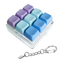 Klávesnica Fidget Toy Click Keychain Stres Relief Button Toy 9-v-1 Keyboard Dekompresné tlačidlo Darček pre dospelých Farebné Macaron