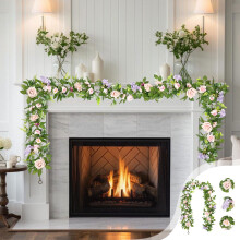 Ghirlanda artificiale di peonie per decorazioni domestiche, stile bohémien, fiori realistici