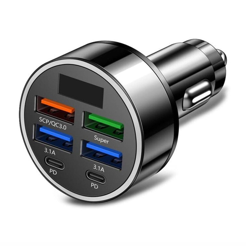 Car Charger 5-Port With Led Voltage Monitor 4Usb+Pd 974856950270