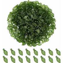500 stuks groene/gele transparante acryl bladbedeltjes, 10,5x5 mm, voor armbanden/kettingen, doe-het-zelf sieraden maken
