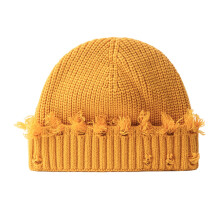 Cappello alla moda con teschio lavorato a maglia strappata, morbido, unisex, streetwear, comodo per l'inverno, ideale per la moda di strada.