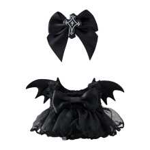 Urocze ubranko dla lalki na Halloween (17 cm) (lalka nie jest dołączona) dla kolekcjonerów i osób do przebrania się (strój nietoperza na