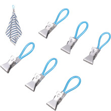 6 Stück kleine Handtuchclips aus Metallstahl, rostbeständig, für Badetücher, geeignet für Schwimmbad und Outdoor-Aktivitäten