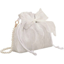 Sac cabas à nœud en dentelle, sac à anses en perles blanches, pochette de soirée, sac bandoulière d'été, accessoire féminin pour un look