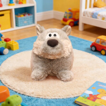 Ainmhí Líonta Béar Idirghníomhach Plush Cubbie Bear, Comhluadar Súgartha Laistigh In-Chruinnithe Bog (Liath-5.1 orlach) #1466