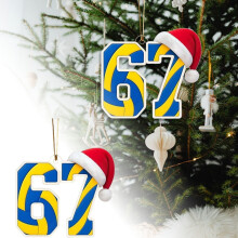 Six Seven2D akril röplabda dísz, 8cm, karácsonyfa függődekor, kompatibilis a röplabda témával #6829