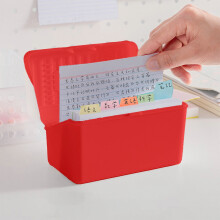 Porta-fichas KUMHONW Vermelho, Organizador de Fichas de Estudo 3x5, Arquivo de Fichas com Aba, Fichário para Receitas, Suporte, Capacidade para 250