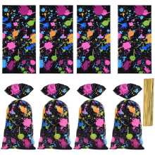 50 bolsas fluorescentes con diseño de graffiti para dulces, ideales para regalar en fiestas de cumpleaños, bodas o baby showers.