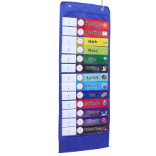 1Set Blue Transparent Oxford Cloth Pocket Chart for Home Organization