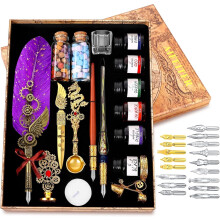 Pen Ink Set, Wax Seal, Calligraphy Pen, Birthday & (Purple)