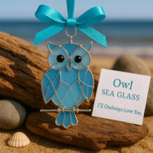 Décoration oiseau en verre de mer bleu minimaliste en plastique 1 pièce