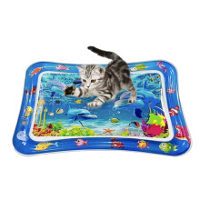 Tapete de água para gatos, anti-arranhões, tapete sensorial para brincar na água, brinquedo sensorial de conforto e enriquecimento ambiental para
