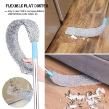 Retractable Gap Dust Cleaner with 2 Washable Cloths, Bendable Under Appliances Duster Brush for Furniture, Couch, Fridge Cracks & Narrow Corners,