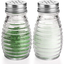 Salt & Pepper Shakers Set – Glass Spice Jars with Stainless Lid, Clear Design to See Levels, Farmhouse Kitchen Decor, Compatible with Standard