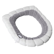 Housse de siège de toilette universelle, housse douce et lavable en maille avec poignée, extensible pour sièges ronds et allongés, compatible