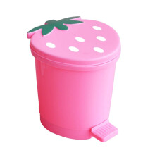 Poubelle décorative légère à motif fraise avec couvercle, idéale pour la cuisine, le salon ou la voiture – Lot de 1