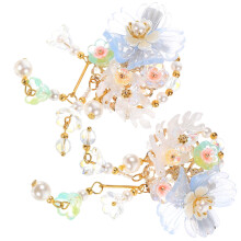 Sponky do vlasov s kvetinovými strapcami z legovanej ocele, 1 pár, štýlové doplnky pre ženy a dievčatá