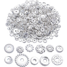 100 gramos (aproximadamente 170-300 piezas) de plata, cuentas espaciadoras para joyería, abalorios, cuentas espaciadoras de aleación para la
