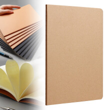 Caderno de papel kraft sem pauta, 72 páginas em branco para desenho/escrita, 20,5 x 10,4 cm (8,07 x 4,09 polegadas), caderno de esboços para