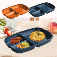 Assiettes compartimentées pour adultes, assiettes bariatriques (bleu/orange), antidérapantes, compatibles lave-vaisselle, compatibles avec les